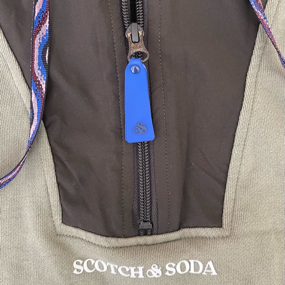 Scotch and soda Amsterdam hoodie Unisex M green 1/4 zip organic cotton - Picture 5 of 14